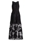 MILLY WOMEN'S HANNAH EMBROIDERED ORGANZA MAXI DRESS
