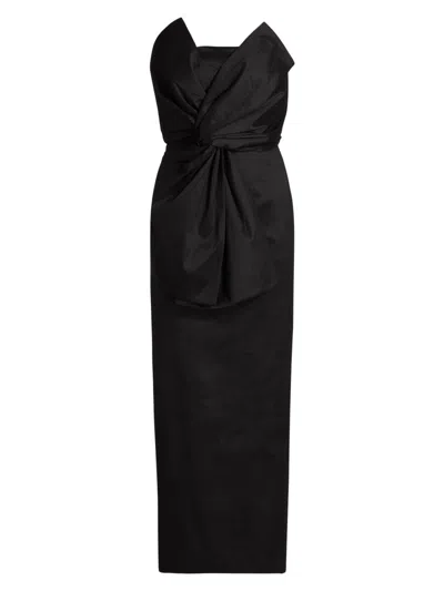 Milly Women's Harlow Bow Taffeta Dress In Black