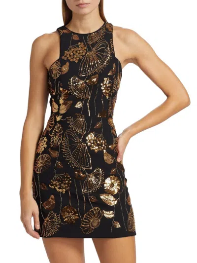 Milly Women's Isabele Floral Field Sequin-embellished Sleeveless Minidress In Multi