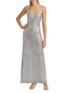 Milly Women's Ishani Sequined Maxi Dress In Silver
