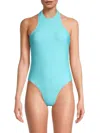 MILLY WOMEN'S JACKIE TEXTURED ONE PIECE SWIMSUIT