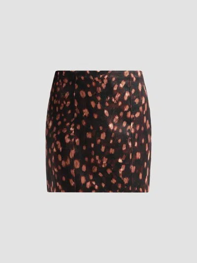Milly Women's Jaylene Chevron Jacquard Mini Skirt In Brown Black