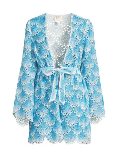 Milly Women's Jessie Bubble Wave Lace Cover-up In Blue