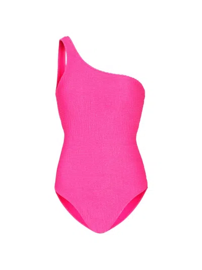 Milly Women's Joni One-shoulder One-piece Swimsuit In Neon Pink