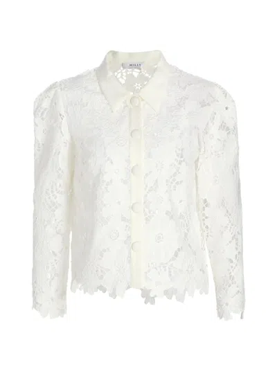 Milly Women's June Roja Lace Top In White