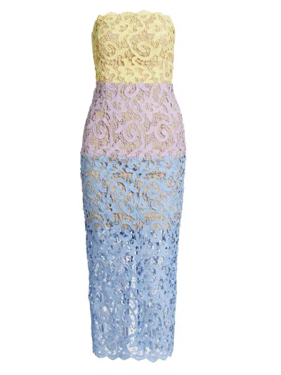 Milly Kait Lace Midi Dress In Neutral