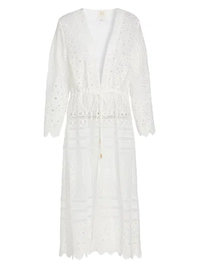 Milly Women's Lace Cover-up Midi-dress In White