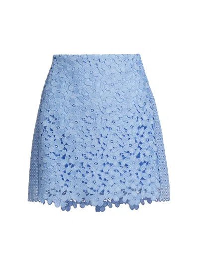 Milly Women's Laura Geometric Floral Shift Miniskirt In Blue