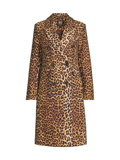 Milly Women's Leopard Double-breasted Coat In Brown
