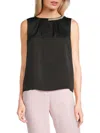 Milly Women's Lily Crystal Embellished Satin Top In Black