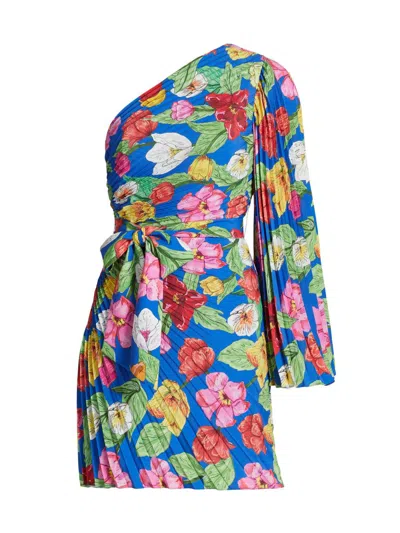 Milly Women's Linden Tulip Rosette Pleated Minidress In Multi