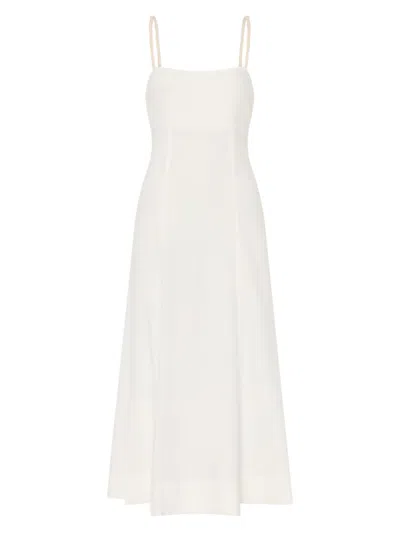 Milly Women's Linen A-line Midi-dress In White