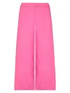 Milly Women's Linen-blend Wide-leg Crop Pants In Pink