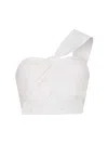 Milly Women's Linen Button-up Halter Top In White
