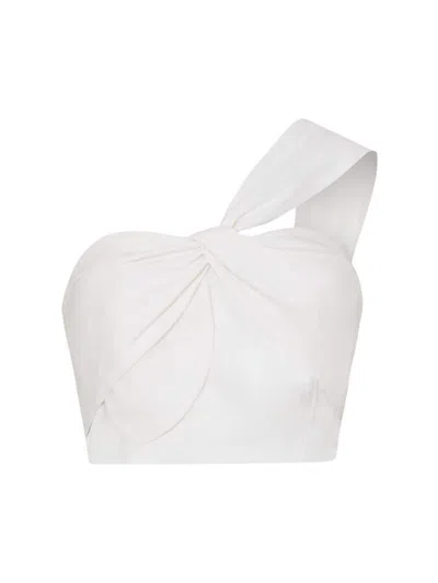 Milly Women's Linen Button-up Halter Top In White