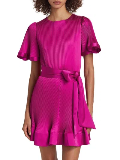 Milly Women's Lumi Accordion Pleated A-line Minidress In Pink
