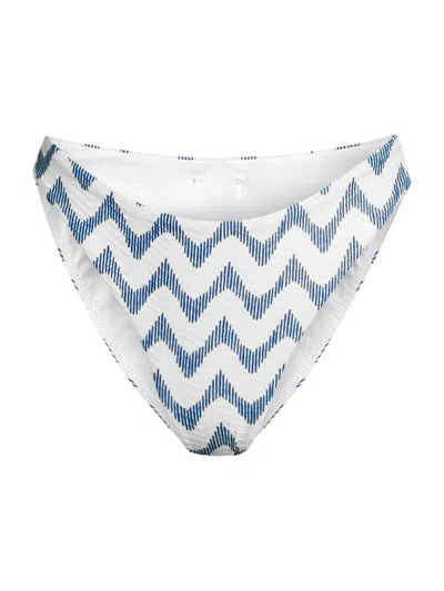 Milly Women's Margot Barcelona Chevron Bikini Bottom In Blue