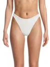 Milly Women's Margot Chevron Shimmer Bikini Bottoms In Beige Gold