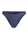 Milly Women's Margot Chevron Shimmer Bikini Bottoms In Navy Silver