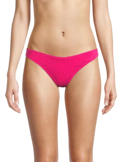 Milly Women's Margot Eyelet Bikini Bottom In Pink