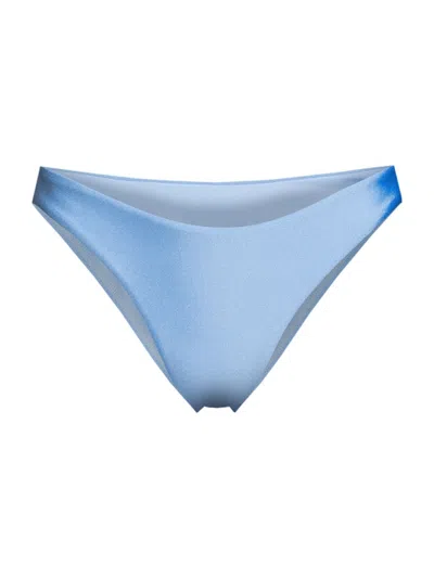Milly Women's Margot Gloss Bikini Bottoms In Mineral Blue
