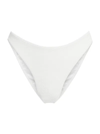 Milly Women's Margot Textured Bikini Bottom In White