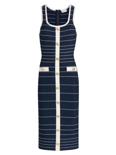 Milly Mari Metallic Stripe Sleeveless Dress In Multi