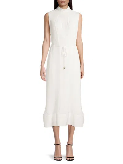 Milly Women's Melina Pleated Midi Dress In White