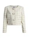 Milly Mika Plaid Crop Jacket In Multi