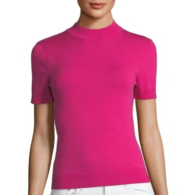 Milly Women Mock Neck Top In Raspberry In Pink