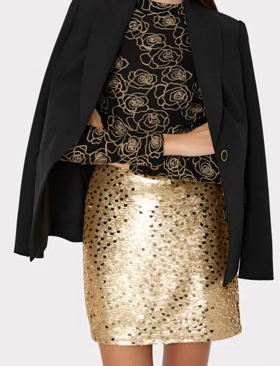 Milly Women's Modern Mini Dot Sequin Skirt In Gold