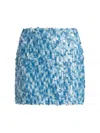 Milly Modern Mini Sequins Skirt In Blue