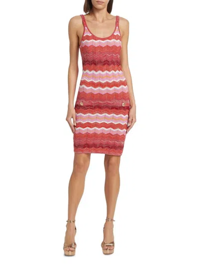 Milly Women's Multi Metallic Zig-zag Tank Minidress