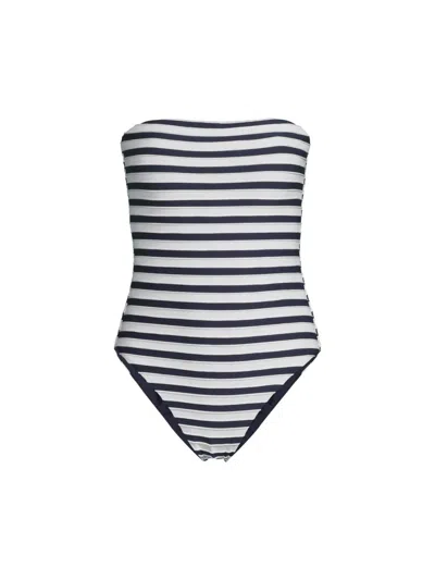Milly Women's Nautical Striped Bandeau One-piece Swimsuit In Multi