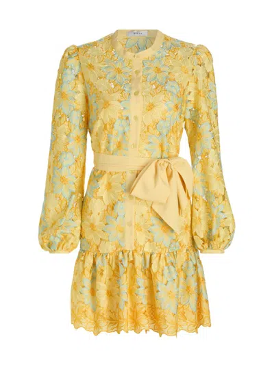 Milly Women's Nellie Bow-detail Floral Lace Minidress In Multi