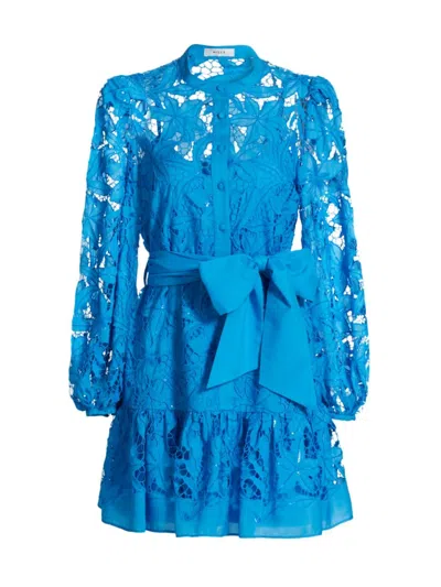 Milly Women's Nellie Embellished Lace Dress In Blue