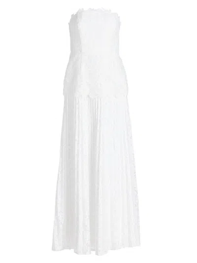 Milly Women's Norelle Lace Strapless Maxi Dress In White