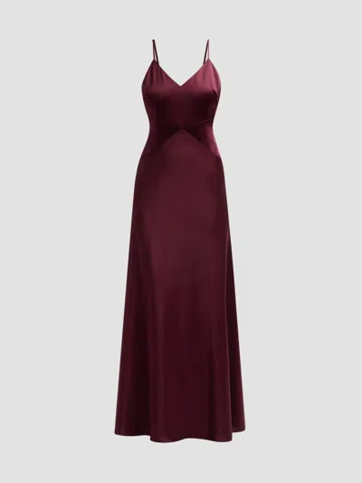 Milly Women's Nyssa Satin Maxi Dress In Burgundy