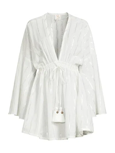 Milly Women's Olympia Stripe Cover-up Dress In White