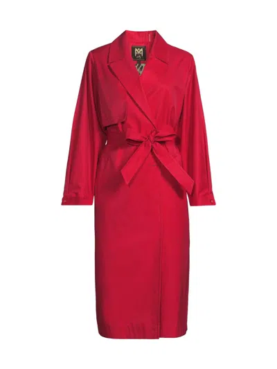 Milly Women's One Shield Belted Trench Coat In Red