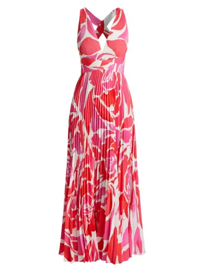 Milly Women's Oria Dream Rose Plisse Maxi Dress