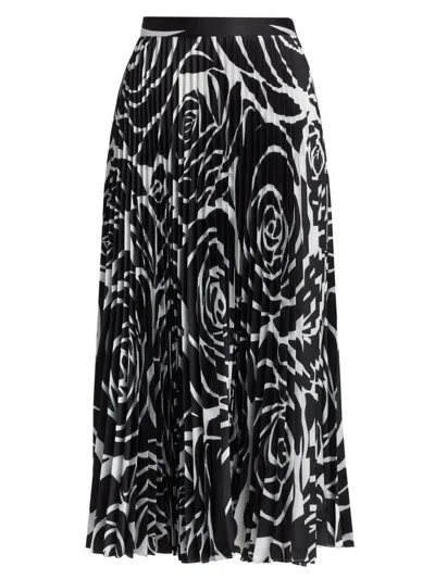 Milly Women's Otha Printed Pleated Midi-skirt