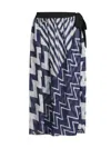 MILLY WOMEN'S PATCHWORK CHEVRON COVER-UP MIDI-SKIRT