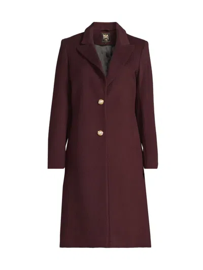 Milly Women's Peak Lapel Wool-blend Coat In Burgundy
