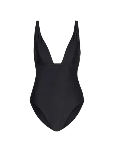 Milly Women's Plunging V-neck One-piece Swimsuit In Black