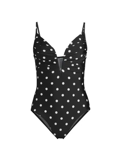 Milly Women's Polka Dot V-wire One-piece Swimsuit In Multi