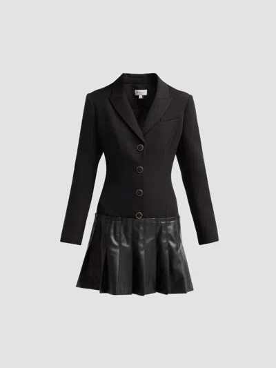 Milly Women's Porter Pleated Blazer Dress In Black