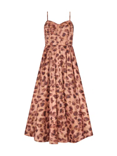Milly Women's Queen Leopard-print Bustier Midi-dress In Multi