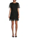 Milly Rana Feather Dress In Black In Black