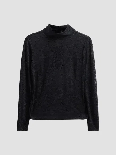 Milly Women's Raz Lace Tie Top In Black